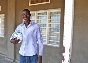 Coach Eric from Kaganza School was VERY excited about the new equipment.